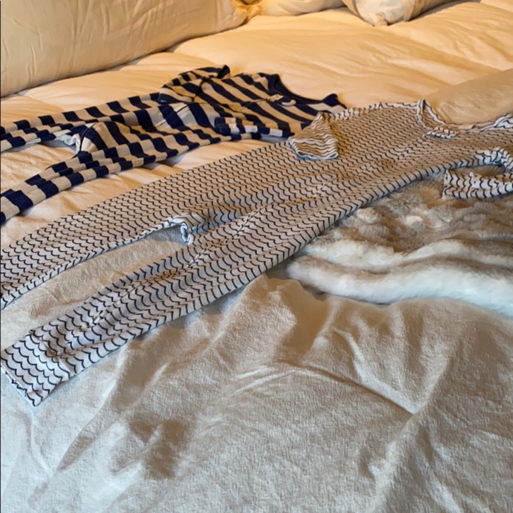 Baby Gap PJ’s 18-24 M Blue & White Waves & Stripes - Picture 5 of 8